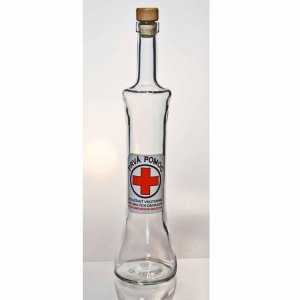 Sklenená fľaša - Prvá pomoc 0,5 L